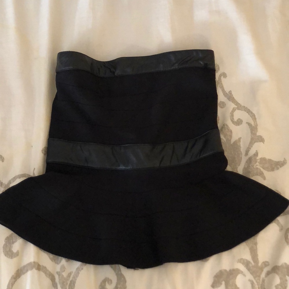 Black bandage Bebe peplum top